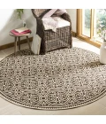 Safavieh Linden  Creme / Brown LND134 6 ft. 7 in. X 6 ft. 7 in. Round Rug