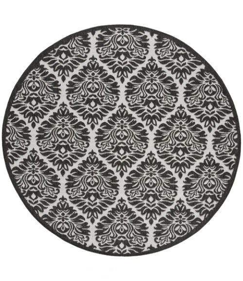 Safavieh Linden  Light Grey / Charcoal LND135 6 ft. 7 in. X 6 ft. 7 in. Round Rug