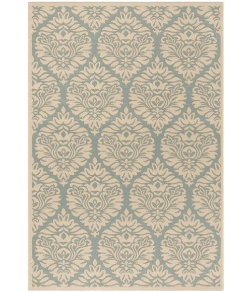 Safavieh Linden  Aqua / Cream LND135 4 ft. X 6 ft. Rectangle Rug
