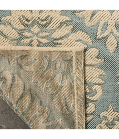 Safavieh Linden  Aqua / Cream LND135 4 ft. X 6 ft. Rectangle Rug