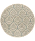 Safavieh Linden  Aqua / Cream LND135 6 ft. 7 in. X 6 ft. 7 in. Round Rug