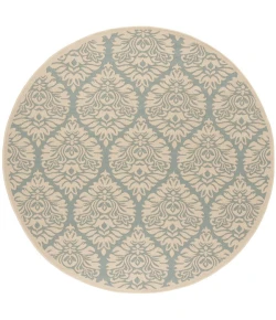 Safavieh Linden  Aqua / Cream LND135 6 ft. 7 in. X 6 ft. 7 in. Round Rug