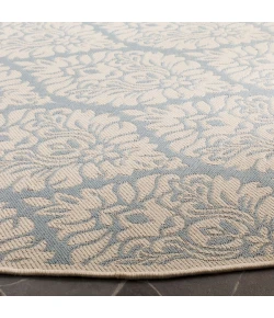 Safavieh Linden  Aqua / Cream LND135 6 ft. 7 in. X 6 ft. 7 in. Round Rug