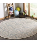 Safavieh Linden  Aqua / Cream LND135 6 ft. 7 in. X 6 ft. 7 in. Round Rug