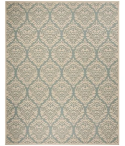 Safavieh Linden  Aqua / Cream LND135 9 ft. X 12 ft. Rectangle Rug