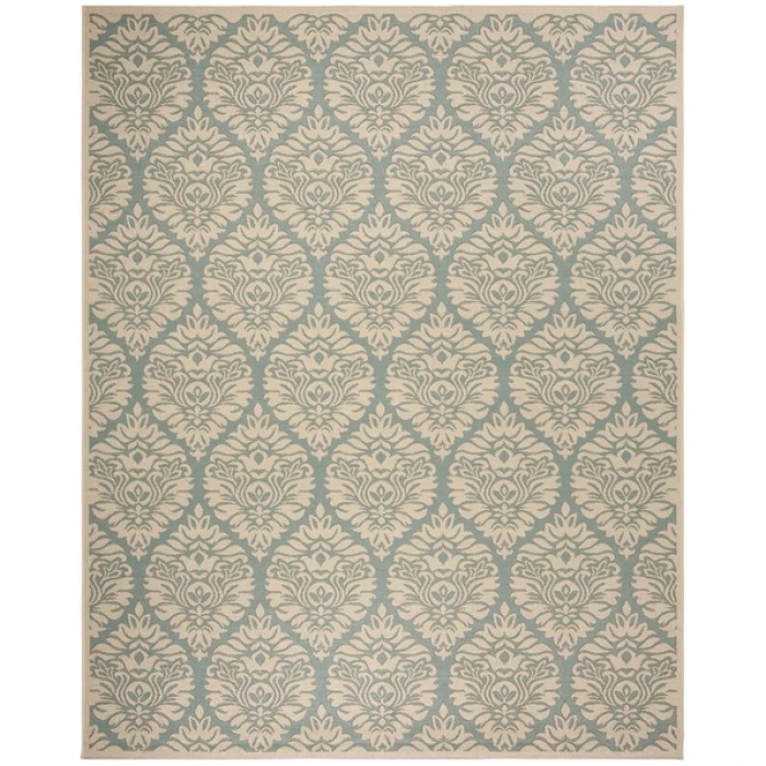 Safavieh Linden  Aqua / Cream LND135 9 ft. X 12 ft. Rectangle Rug