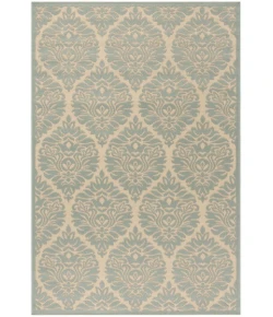 Safavieh Linden  Cream / Aqua LND135 4 ft. X 6 ft. Rectangle Rug