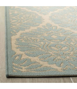 Safavieh Linden  Cream / Aqua LND135 4 ft. X 6 ft. Rectangle Rug
