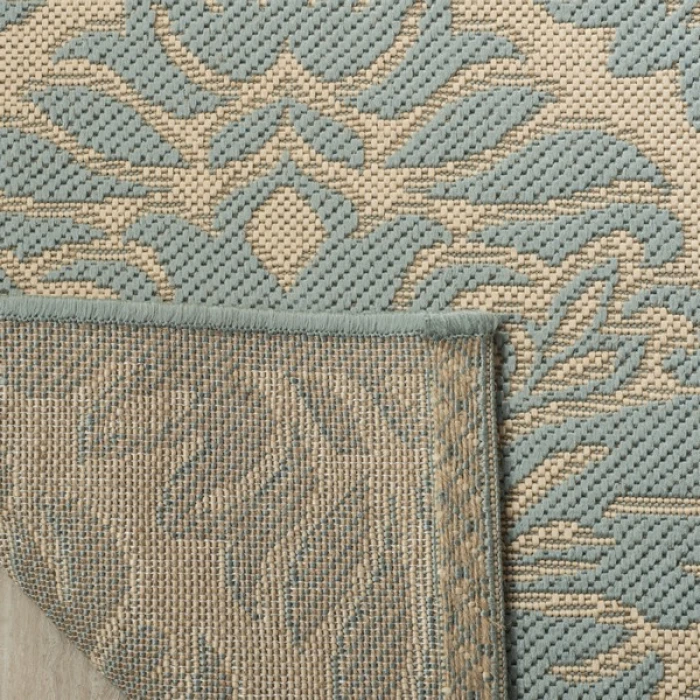Safavieh Linden  Cream / Aqua LND135 9 ft. X 12 ft. Rectangle Rug