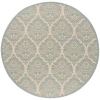 Safavieh Linden  Cream / Aqua LND135 6 ft. 7 in. X 6 ft. 7 in. Round Rug