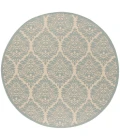 Safavieh Linden  Cream / Aqua LND135 6 ft. 7 in. X 6 ft. 7 in. Round Rug