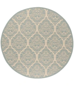 Safavieh Linden  Cream / Aqua LND135 6 ft. 7 in. X 6 ft. 7 in. Round Rug
