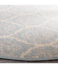 Safavieh Linden  Cream / Aqua LND135 6 ft. 7 in. X 6 ft. 7 in. Round Rug