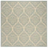Safavieh Linden  Cream / Aqua LND135 6 ft. 7 in. X 6 ft. 7 in. Square Rug