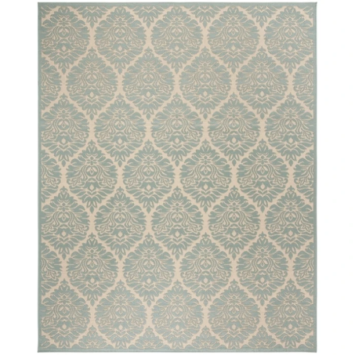 Safavieh Linden  Cream / Aqua LND135 9 ft. X 12 ft. Rectangle Rug