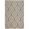 Safavieh Linden  Blue / Creme LND135 4 ft. X 6 ft. Rectangle Rug
