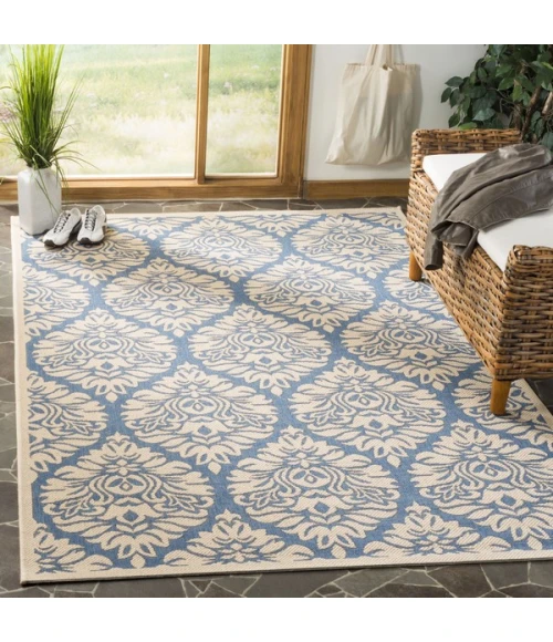 Safavieh Linden  Blue / Creme LND135 4 ft. X 6 ft. Rectangle Rug