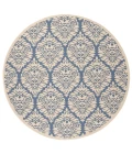 Safavieh Linden  Blue / Creme LND135 6 ft. 7 in. X 6 ft. 7 in. Round Rug