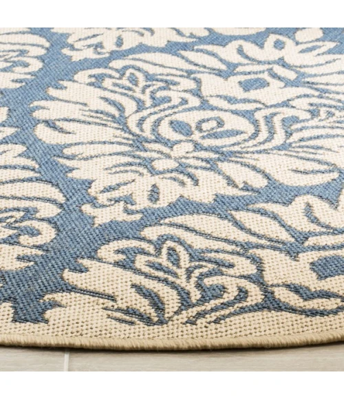 Safavieh Linden  Blue / Creme LND135 6 ft. 7 in. X 6 ft. 7 in. Round Rug