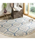 Safavieh Linden  Blue / Creme LND135 6 ft. 7 in. X 6 ft. 7 in. Round Rug
