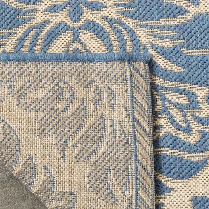 Safavieh Linden  Cream / Blue LND135 5 ft. 3 in. X 7 ft. 6 in. Rectangle Rug