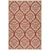 Safavieh Linden  Red / Creme LND135 4 ft. X 6 ft. Rectangle Rug