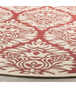 Safavieh Linden  Red / Creme LND135 6 ft. 7 in. X 6 ft. 7 in. Round Rug