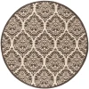 Safavieh Linden  Creme / Brown LND135 6 ft. 7 in. X 6 ft. 7 in. Round Rug