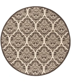 Safavieh Linden  Creme / Brown LND135 6 ft. 7 in. X 6 ft. 7 in. Round Rug