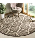 Safavieh Linden  Creme / Brown LND135 6 ft. 7 in. X 6 ft. 7 in. Round Rug
