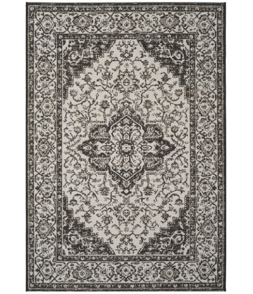 Safavieh Linden  Light Grey / Charcoal LND137 5 ft. 3 in. X 7 ft. 6 in. Rectangle Rug