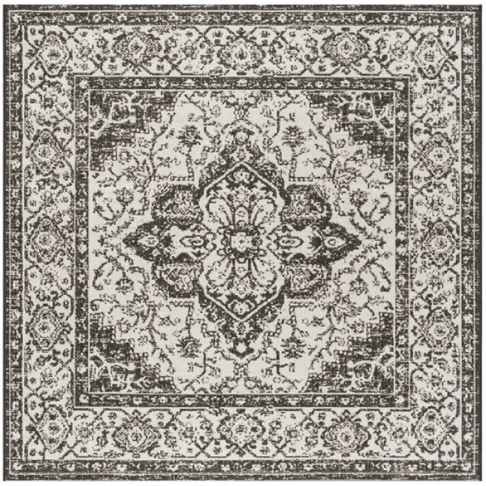 Safavieh Linden  Light Grey / Charcoal LND137 6 ft. 7 in. X 6 ft. 7 in. Square Rug
