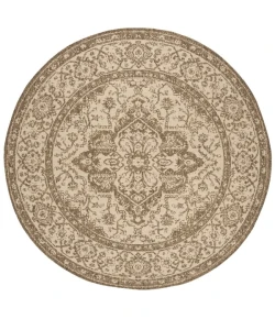 Safavieh Linden  Cream / Beige LND137 4 ft. X 4 ft. Round Rug