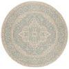 Safavieh Linden  Aqua / Cream LND137 6 ft. 7 in. X 6 ft. 7 in. Round Rug