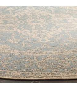 Safavieh Linden  Aqua / Cream LND137 6 ft. 7 in. X 6 ft. 7 in. Round Rug