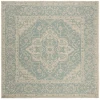 Safavieh Linden  Aqua / Cream LND137 6 ft. 7 in. X 6 ft. 7 in. Square Rug