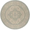 Safavieh Linden  Cream / Aqua LND137 6 ft. 7 in. X 6 ft. 7 in. Round Rug