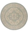 Safavieh Linden  Cream / Aqua LND137 6 ft. 7 in. X 6 ft. 7 in. Round Rug