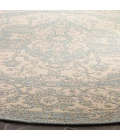 Safavieh Linden  Cream / Aqua LND137 6 ft. 7 in. X 6 ft. 7 in. Round Rug