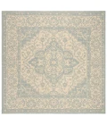 Safavieh Linden  Cream / Aqua LND137 6 ft. 7 in. X 6 ft. 7 in. Square Rug