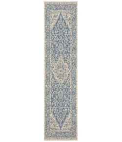 Safavieh Linden  Blue / Creme LND137 2 ft. 2 in. X 10 ft. Runner Rug