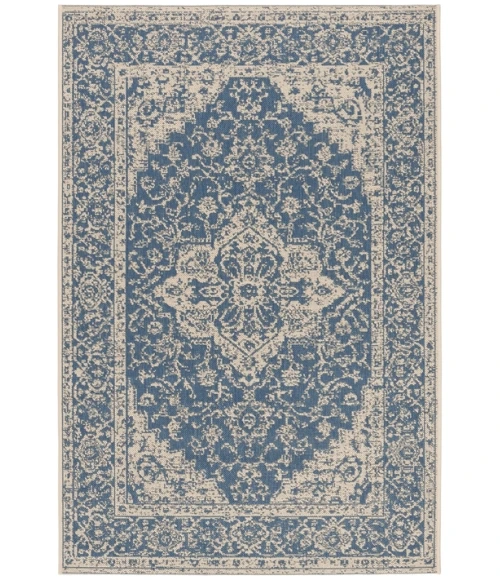 Safavieh Linden  Blue / Creme LND137 5 ft. 3 in. X 7 ft. 6 in. Rectangle Rug