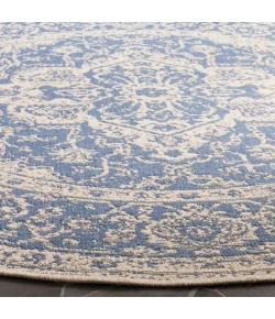 Safavieh Linden  Blue / Creme LND137 6 ft. 7 in. X 6 ft. 7 in. Round Rug