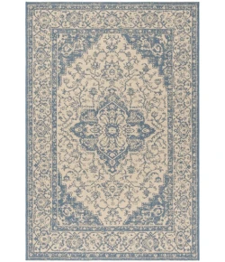 Safavieh Linden  Cream / Blue LND137 4 ft. X 6 ft. Rectangle Rug