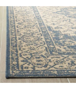 Safavieh Linden  Cream / Blue LND137 2 ft. 2 in. X 12 ft. Runner Rug