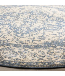 Safavieh Linden  Cream / Blue LND137 6 ft. 7 in. X 6 ft. 7 in. Round Rug