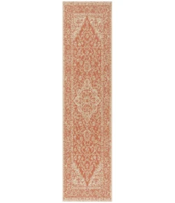 Safavieh Linden  Rust / Creme LND137 2 ft. 2 in. X 8 ft. Runner Rug