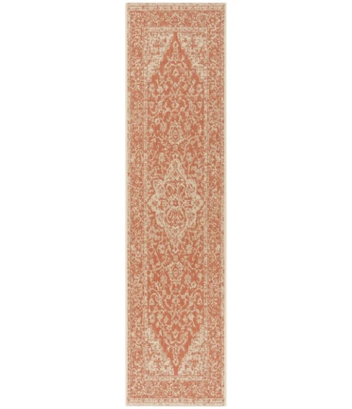 Safavieh Linden  Rust / Creme LND137 2 ft. 2 in. X 8 ft. Runner Rug
