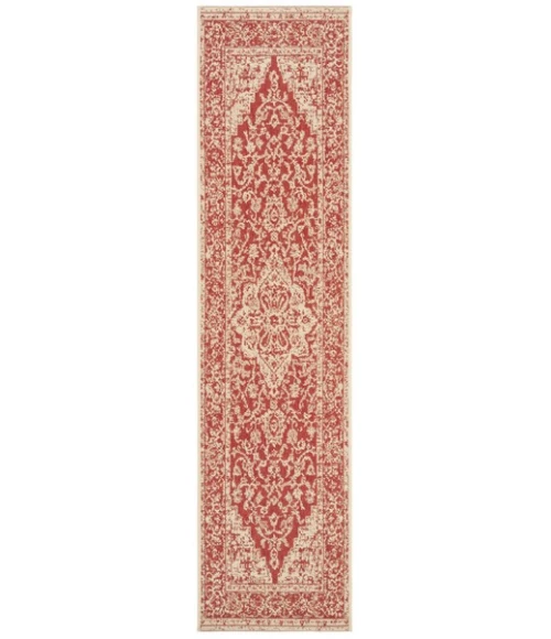 Safavieh Linden  Red / Creme LND137 2 ft. 2 in. X 12 ft. Runner Rug