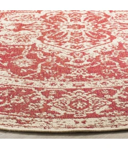 Safavieh Linden  Red / Creme LND137 4 ft. X 4 ft. Round Rug